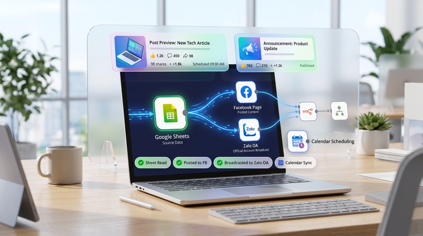 Auto Post Facebook từ Google Sheets