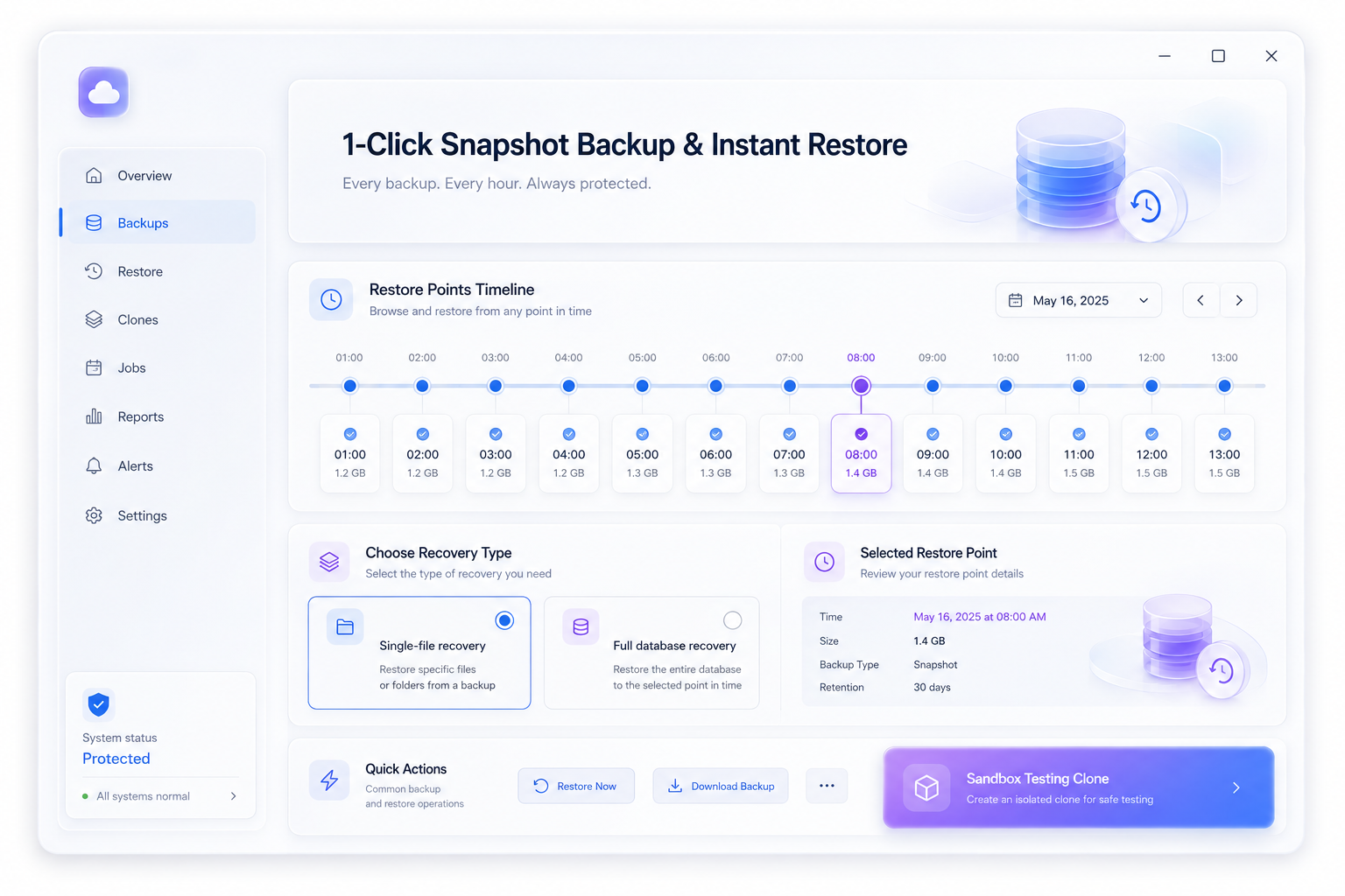 Khôi Phục Dữ Liệu 1 Bấm (One-Click Restore)