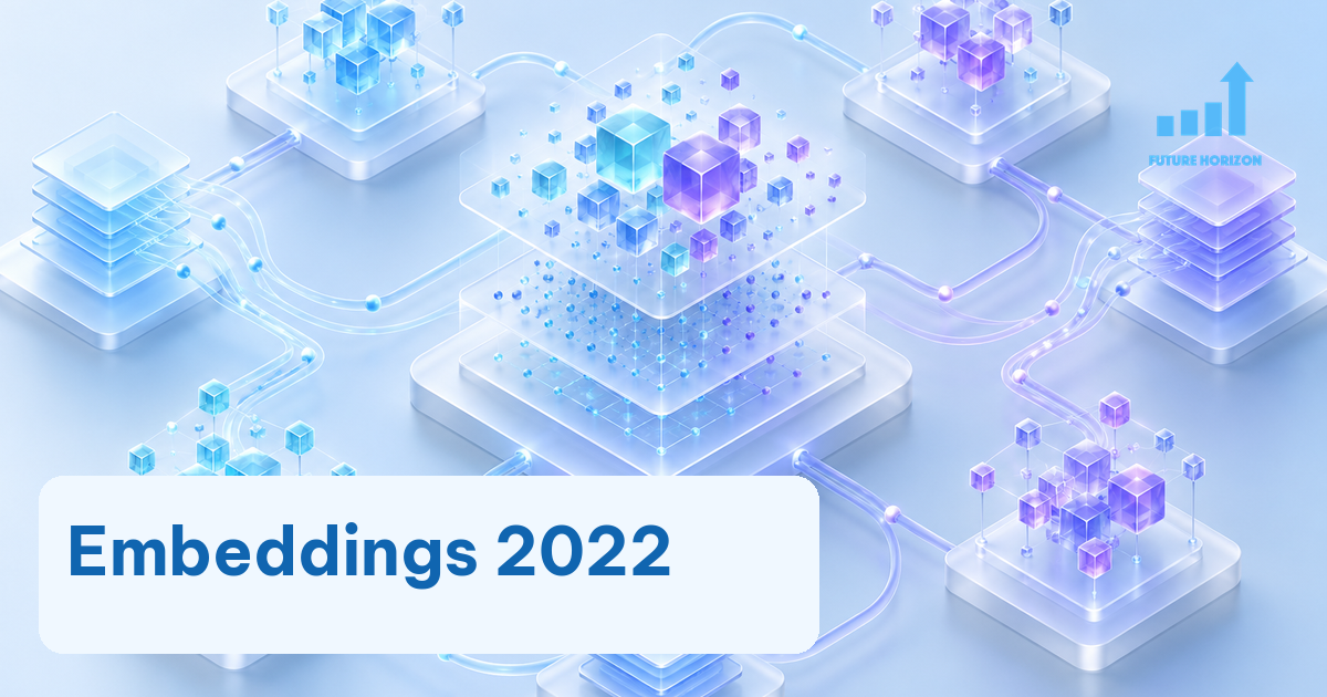 embeddings 2022 fhc cover - Embeddings đời đầu: năng lực, chi phí và giới hạn qua nguồn chính thức 1 Mạng vector xanh với nhãn Embeddings 2022 và logo Future Horizon