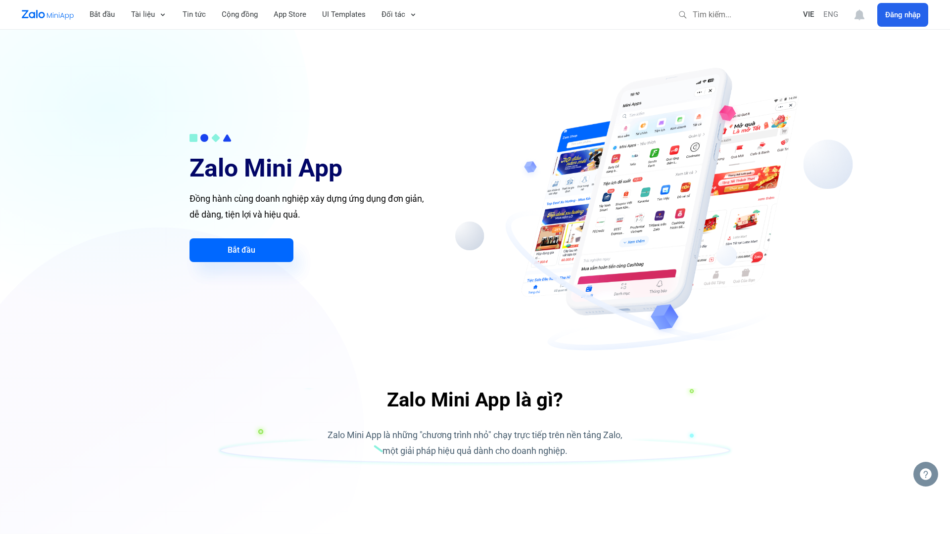 Zalo Mini App platform website screenshot