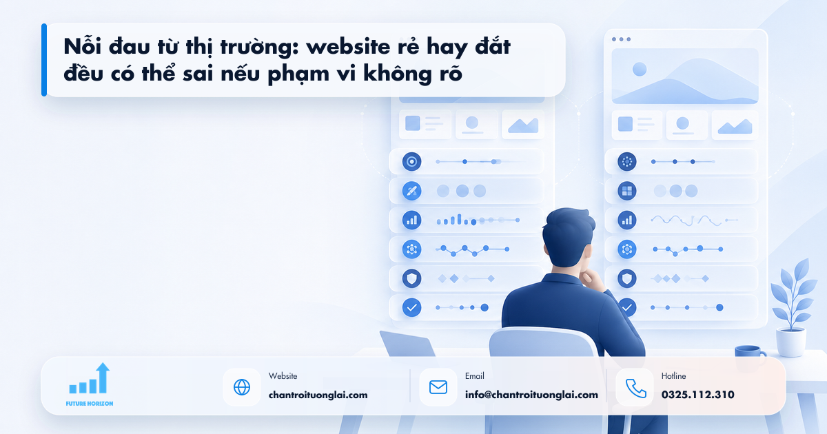 Minh họa nỗi đau từ thị trường: website rẻ hay đắt đều có thể sai nếu phạm vi không rõ trong tự động hóa quy trình bằng n8n