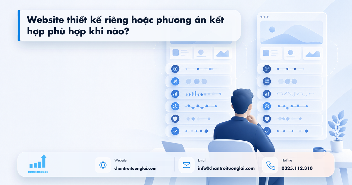 Minh họa website thiết kế riêng hoặc phương án kết hợp phù hợp khi nào? trong tự động hóa quy trình bằng n8n