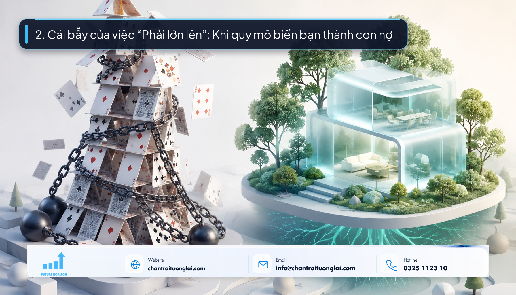 2. Cái bẫy của việc “Phải lớn lên”: Khi quy mô biến bạn thành con nợ 2. Cái bẫy của việc “Phải lớn lên”: Khi quy mô biến bạn thành con nợ
