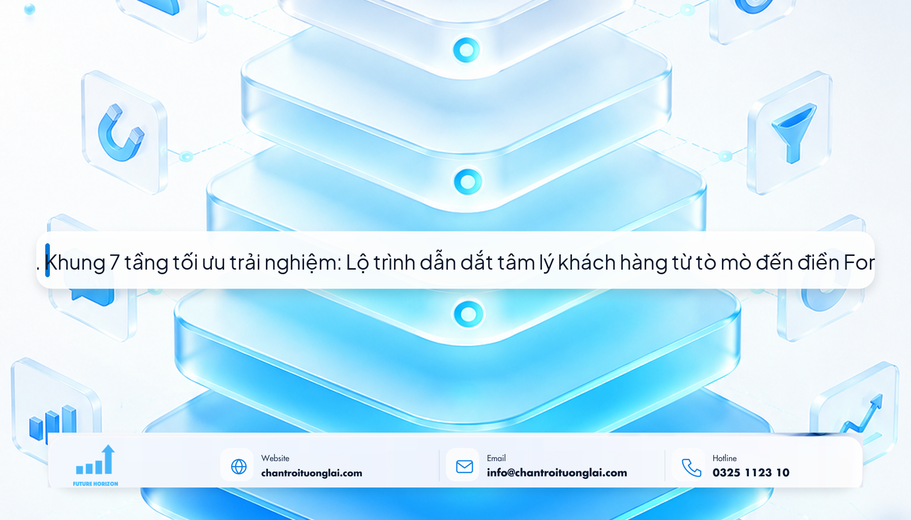 Minh họa khung 7 tầng tối ưu trải nghiệm landing page theo phong cách Fluent 2.5D