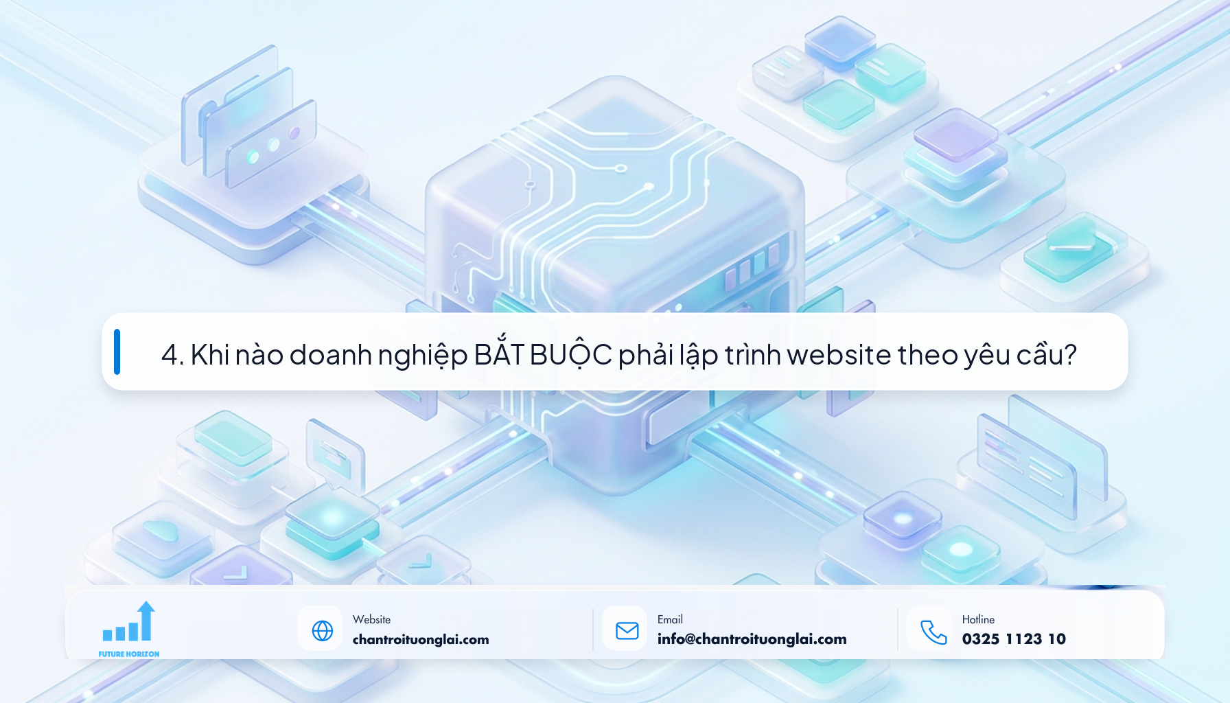 4. Khi nào doanh nghiệp BẮT BUỘC phải lập trình website theo yêu cầu? Minh họa các trường hợp bắt buộc phải lập trình web theo yêu cầu theo phong cách Fluent 2.5D