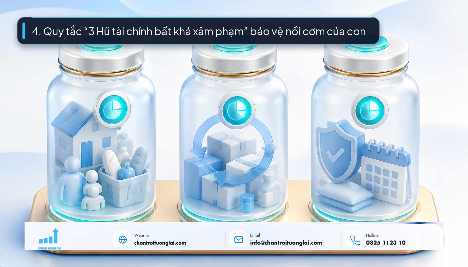 4. Quy tắc “3 Hũ tài chính bất khả xâm phạm” bảo vệ nồi cơm của con