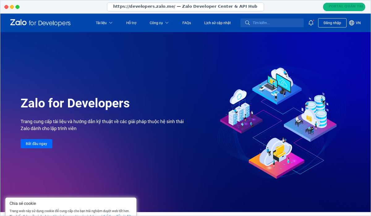 mockup zalo developer portal - Zalo Mini App Là Gì? Cẩm Nang Toàn Diện Về Kiến Trúc, Chi Phí Và Ứng Dụng Đột Phá Doanh Thu Năm 2026 3 Zalo Developer Center dành cho quản trị ứng dụng và API