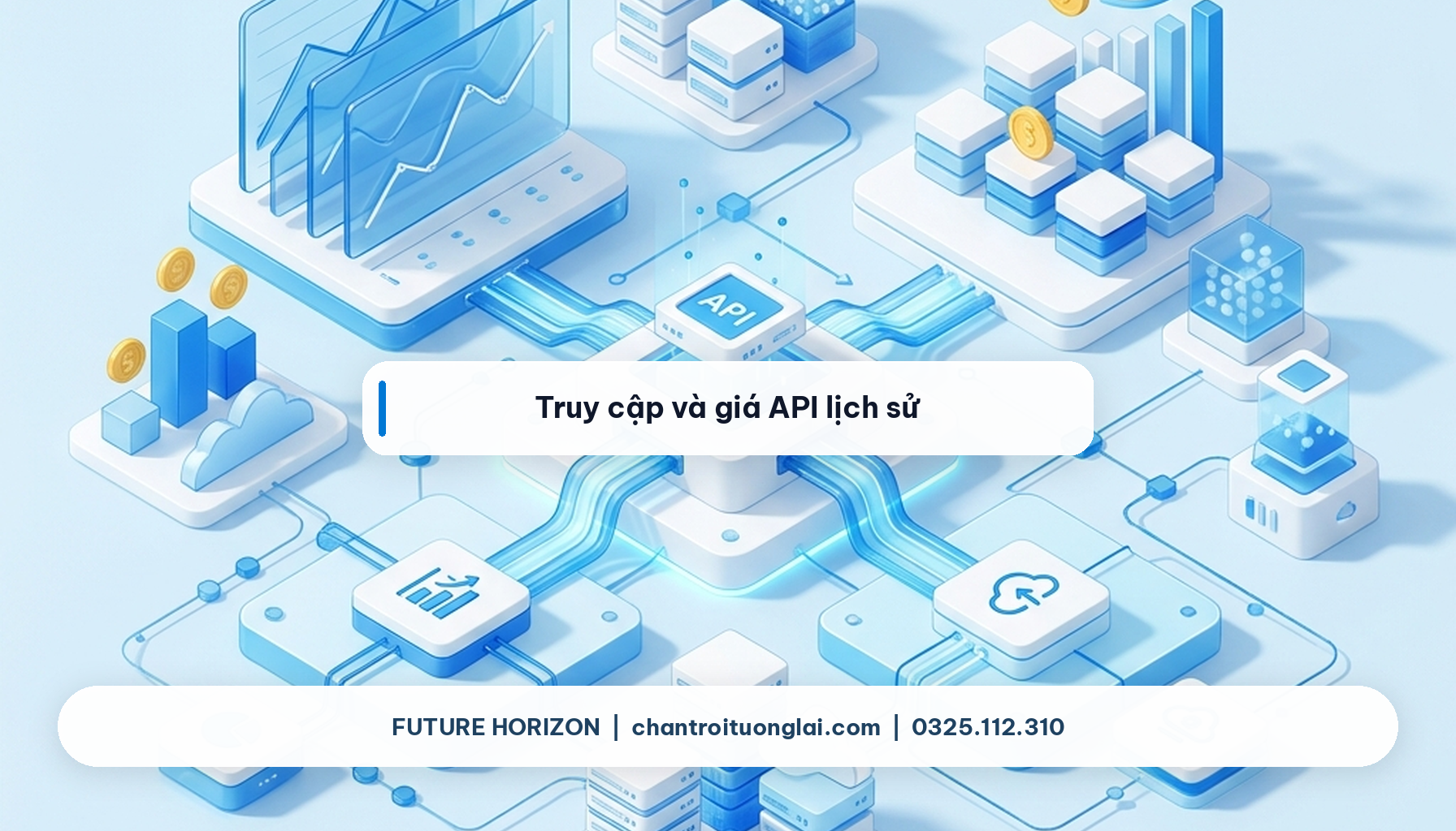 Minh họa Truy cập và giá API lịch sử theo phong cách Fluent 2.5D