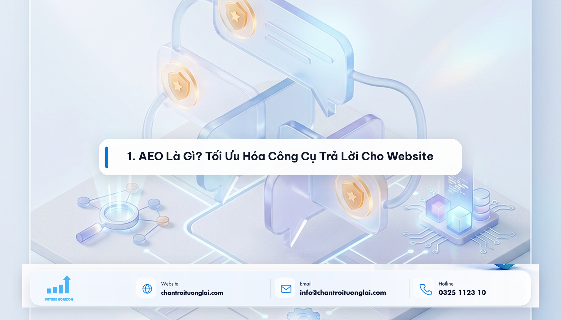 Minh họa 1. AEO Là Gì? Tối Ưu Hóa Công Cụ Trả Lời Cho Website theo phong cách Fluent 2.5D
