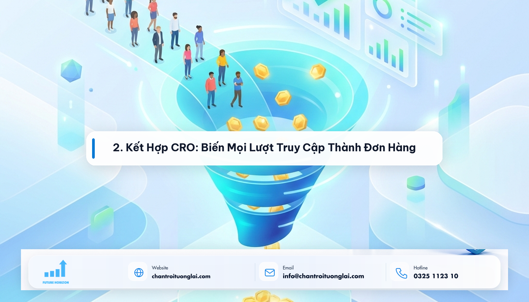 Minh họa 2. Kết Hợp CRO: Biến Mọi Lượt Truy Cập Thành Đơn Hàng theo phong cách Fluent 2.5D