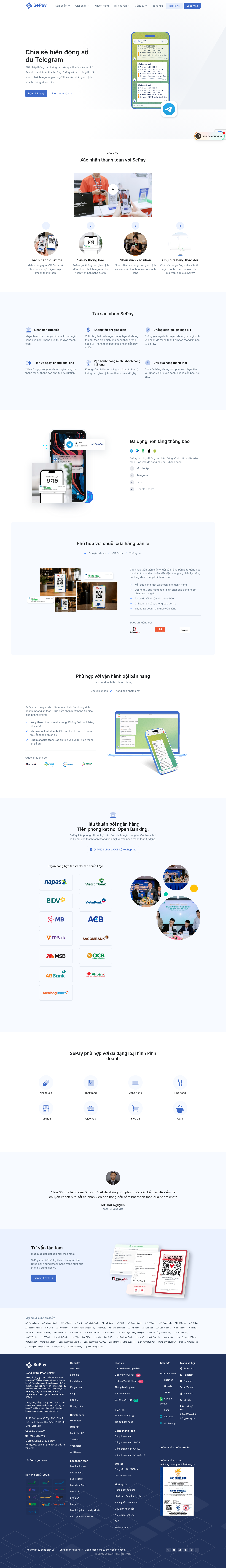 Toàn trang tính năng chia sẻ biến động số dư Telegram của SePay